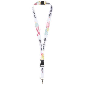 Balta sublimerat logoband med säkerhetsspänne bak och spänne fram