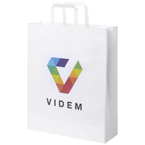 Kraftpapperspåse 80-90 g/m2 med platta handtag – 32 x 12 x 40 cm