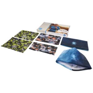 Provlåda med huvudbonader med sublimering